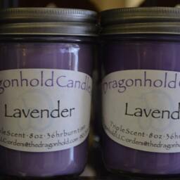 Lavender Candle Hand Poured, Triple Scented Soy-Paraffin Candle - thumbnail 2