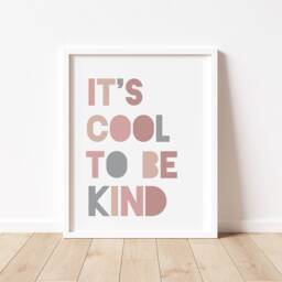 Cool To Be Kind Modern Print - Kids Bedroom Wall Art, Childs Bedroom, Playroom Decor, Children's Room, Boys Bedroom, Grey Print - thumbnail 2
