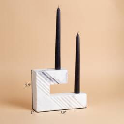Handmade Lilac Marble Candlestick Holder Modern Home Decor - thumbnail 4