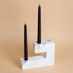 Handmade Lilac Marble Candlestick Holder Modern Home Decor - thumbnail 3