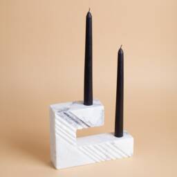 Handmade Lilac Marble Candlestick Holder Modern Home Decor - thumbnail 2