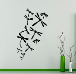 Butterfly Dragonfly Wall Decal Beautiful Nature Vinyl Sticker Insects Home Interior Decor Art Murals Children's Room 3(Dfl - thumbnail 1