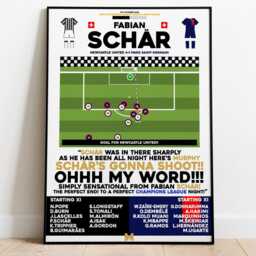 Fabian Schar V Psg Print, Newcastle United Poster, Football Wall Art, Posters, Fc - thumbnail 2