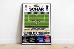 Fabian Schar V Psg Print, Newcastle United Poster, Football Wall Art, Posters, Fc - thumbnail 1