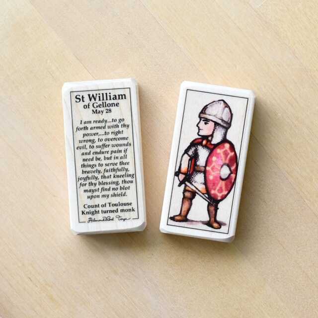 st William Of Gellone Patron Saint Block With Gift Bag // Soilders Catholic Toys By Almondrod - image 1