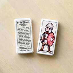 st William Of Gellone Patron Saint Block With Gift Bag // Soilders Catholic Toys By Almondrod