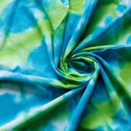 Turquoise & Lime Green Tie Dyed Cotton Muslin Blanket - thumbnail 2