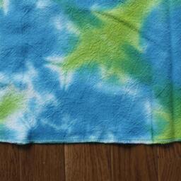 Turquoise & Lime Green Tie Dyed Cotton Muslin Blanket - thumbnail 3