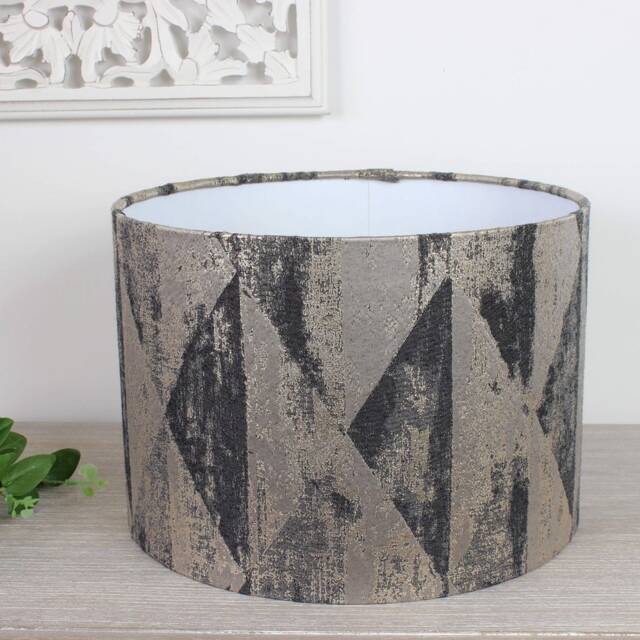 Mystique Charcoal Beige Drum Lampshade