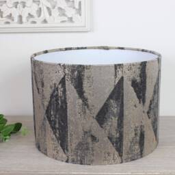 Mystique Charcoal Beige Drum Lampshade