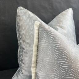 Zoffany Juno Luxury Designer Geometric Grey Fabric Cushion Pillow Cover - thumbnail 3