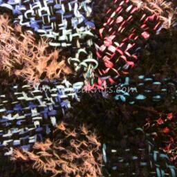 Hand Woven Wall Hanging, Blanket Or Tablecloth - Fair Trade Merry-Go-Round, Star, Pinwheel Pink, Blue, Purple, Black, White, Teal Ooak - thumbnail 4