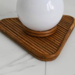 Rattan Mid Century Modern Wall Sconce, Space Age Lamp - thumbnail 3