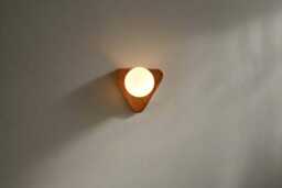 Rattan Mid Century Modern Wall Sconce, Space Age Lamp - thumbnail 1