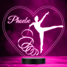 Silhouette Of A Girl & Ribbon Rhythmic Gymnastics Fan Led Colour Night Light - thumbnail 1