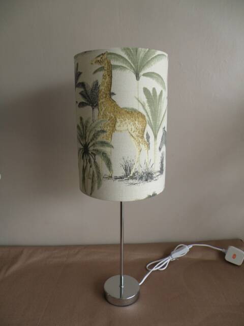 Longleat Fabric Acacia Tall Thin Lampshade With Or Without Stick Table Lamp 60cm - image 1