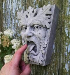 Green Man, Mouth Of Truth, Keystone Leaf Face, Greenman, Garden Art, Renaissance Element, Medieval Sculpture, Gothic New York, Chalifour - thumbnail 1