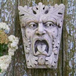 Green Man, Mouth Of Truth, Keystone Leaf Face, Greenman, Garden Art, Renaissance Element, Medieval Sculpture, Gothic New York, Chalifour - thumbnail 2