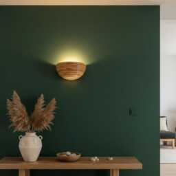 Handmade Rattan Sconce With Brass Base, Boho Woven Wall Light, Organic Design - thumbnail 2