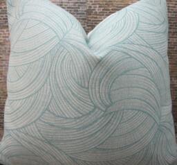 Designer Pillow Cover, Lumbar 12 X16, Df Aegean, Light Aqua Blue - thumbnail 1