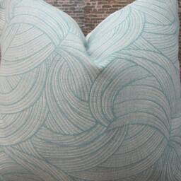 Designer Pillow Cover, Lumbar 12 X16, Df Aegean, Light Aqua Blue - thumbnail 3