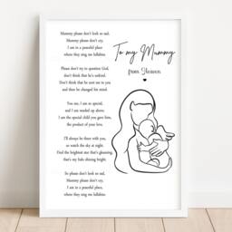 Personalised Mummy Print Hands Baby Loss Angel - Unframed Stillbirth Miscarriage - thumbnail 2