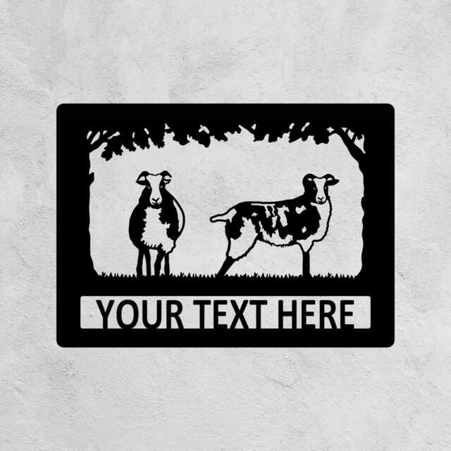 Jacob Sheep Metal Farm Sign, Custom Gate Livestock Decor, Rustic Farmhouse Farmer Gift