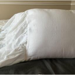 A Pair Of White Linen Pillow Covers Feature Mermaid Long Ruffles, Inspired By French Country Style, Shabby Chic Cases - thumbnail 3
