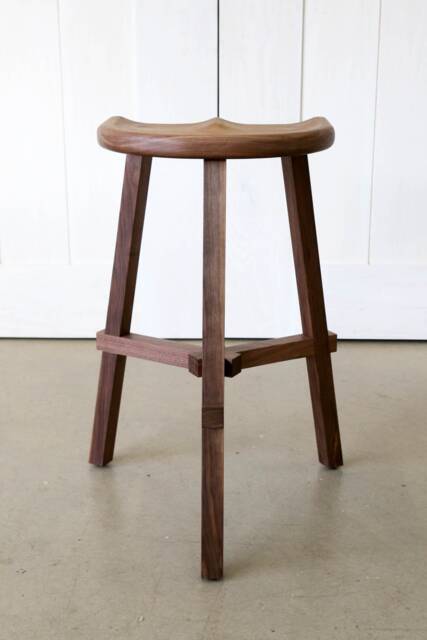 Wooden Kitchen Island Bar Stools, Counter Height Walnut Stool 68cm - 26.7Inches Tall - image 1