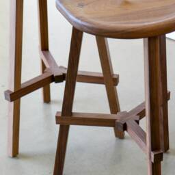 Wooden Kitchen Island Bar Stools, Counter Height Walnut Stool 68cm - 26.7Inches Tall - thumbnail 2