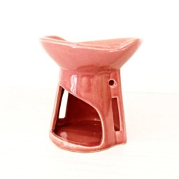 Oil Hot Burner Ceramic Essential Diffuser Pink Porcelain Room Fragrance Feng Shui Aromatherapy Candle Warmer Painted Symbol Meditation - thumbnail 3