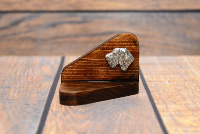 German Wirehaired Pointer - Wooden Candlestick With Dog, Souvenir, Decoration, Limited Edition, Collection - image 1