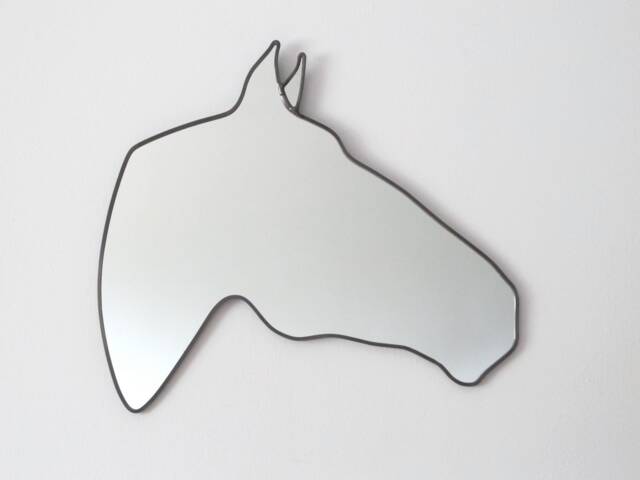 Horse Mirror Right Handmade Wall Shaped Outline Silhouette Equestrian Pferd Cheval Caballo Kentucky Derby - image 1