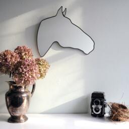 Horse Mirror Right Handmade Wall Shaped Outline Silhouette Equestrian Pferd Cheval Caballo Kentucky Derby - thumbnail 3