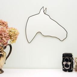 Horse Mirror Right Handmade Wall Shaped Outline Silhouette Equestrian Pferd Cheval Caballo Kentucky Derby - thumbnail 2