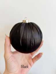 Handmade Black Satin Christmas Ball Ornament