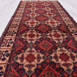 Handwoven Afghan Wool Runner Rug Tribal Geometric Design - 12.9 X 3 Ft - thumbnail 3