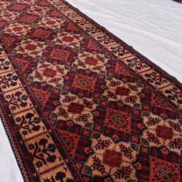 Handwoven Afghan Wool Runner Rug Tribal Geometric Design - 12.9 X 3 Ft - thumbnail 2