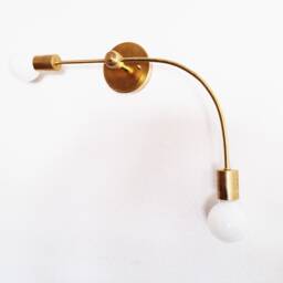 Arched Two-Arm Wall Sconce Raw Brass Modern Light - thumbnail 3