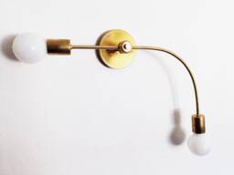 Arched Two-Arm Wall Sconce Raw Brass Modern Light