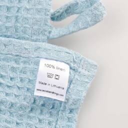 Charcoal Linen Waffle Bath Towel Boho Bathroom Decor - thumbnail 4