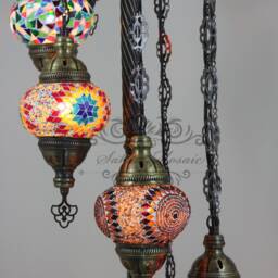 7 Ball Turkish Mosaic Floor Lamp With Large Globes, Lambader - thumbnail 3