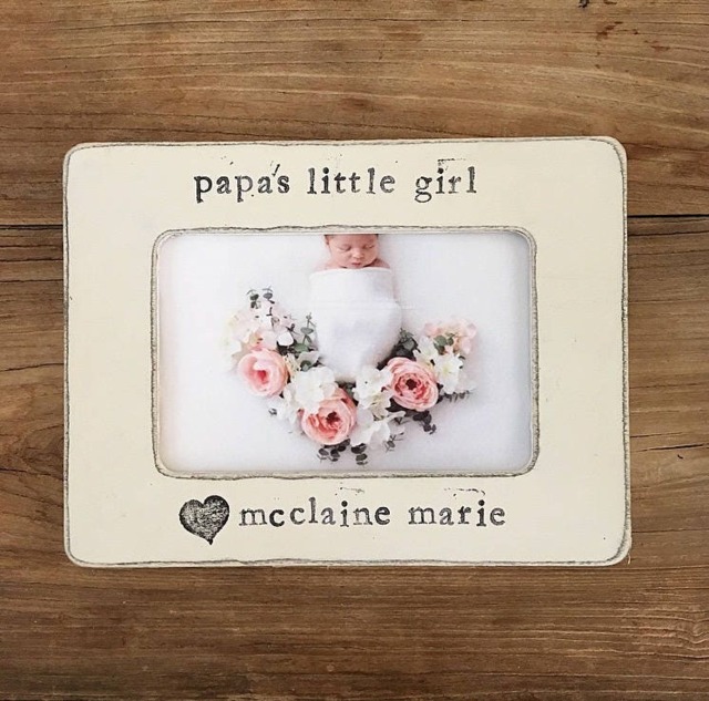 Papa Gift, Personalized Picture Frame Hand Stamped 4x6 - image 1
