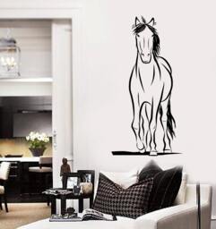 Mustang Horse Wall Decal Tribal Ornament, Vinyl Mural 1718Dz - thumbnail 1
