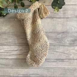 Neutral Chunky Knit Christmas Stockings - Personalized Family Mantel Decor - thumbnail 3