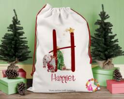 Christmas Sack, Santa Xmas Decoration, Personalised Gift, Bag, Custom - thumbnail 1