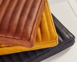 Classic Tufted Leather Bench Cushion. Custom Sizes, Genuine Leather & Comfortable Foam For Daily Use