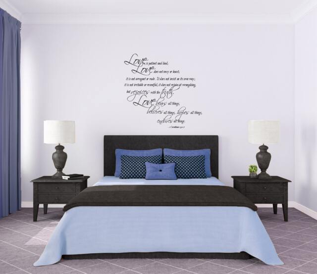 Corinthians 13 Love Verse Quote - Vinyl Wall Art Decal Custom Stickers - image 1