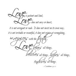 Corinthians 13 Love Verse Quote - Vinyl Wall Art Decal Custom Stickers - thumbnail 2