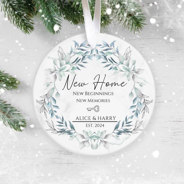 Personalised First Christmas in Our New Home Bauble, Couple Keepsake, Home, Ornament, Housewarming - image 1